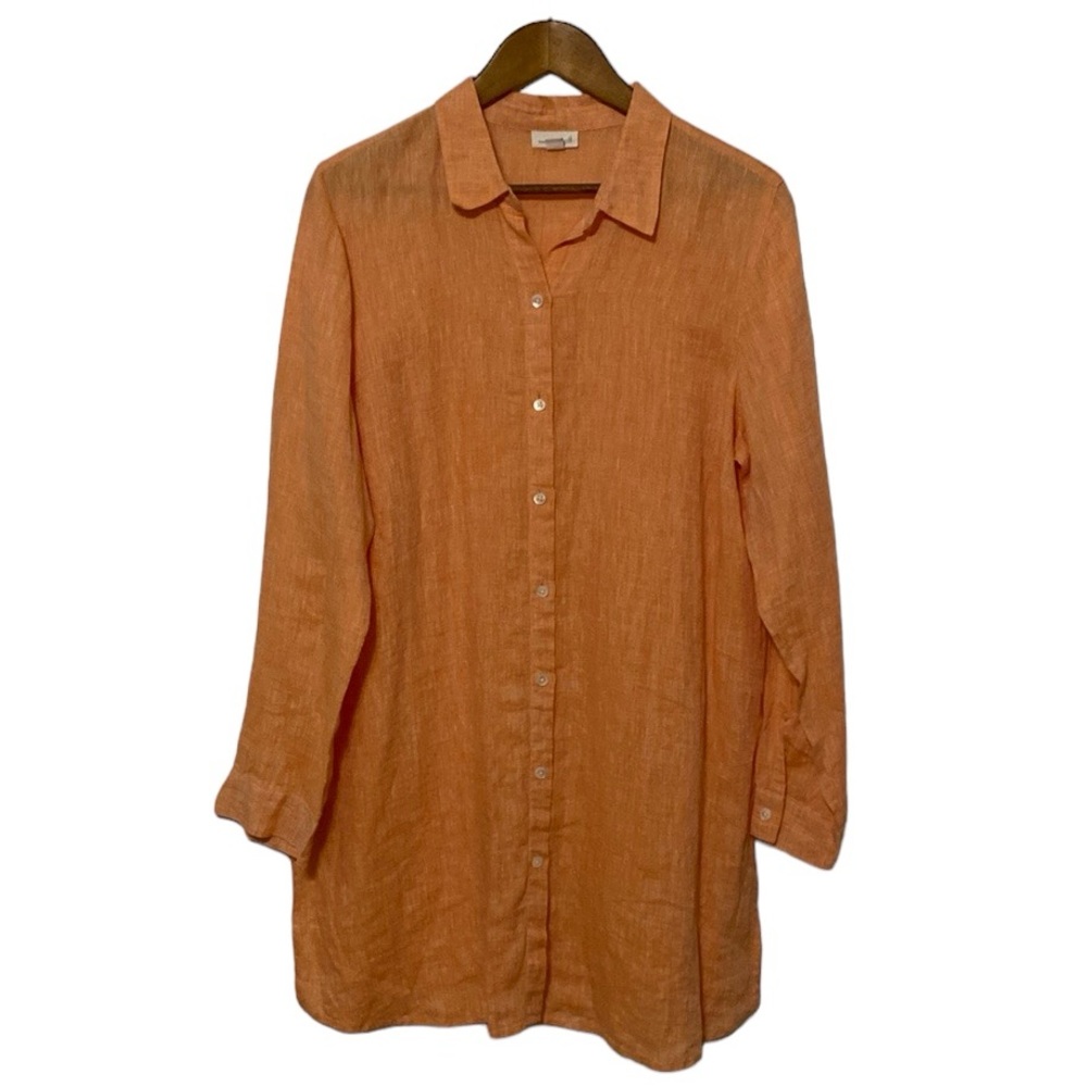 J. Jill Peach linen Tunic Top - Picture 2 of 14